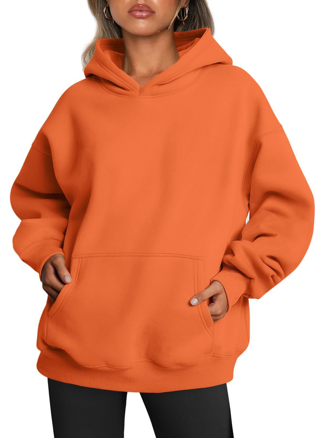 Oversized hettegenser med fleece og lomme