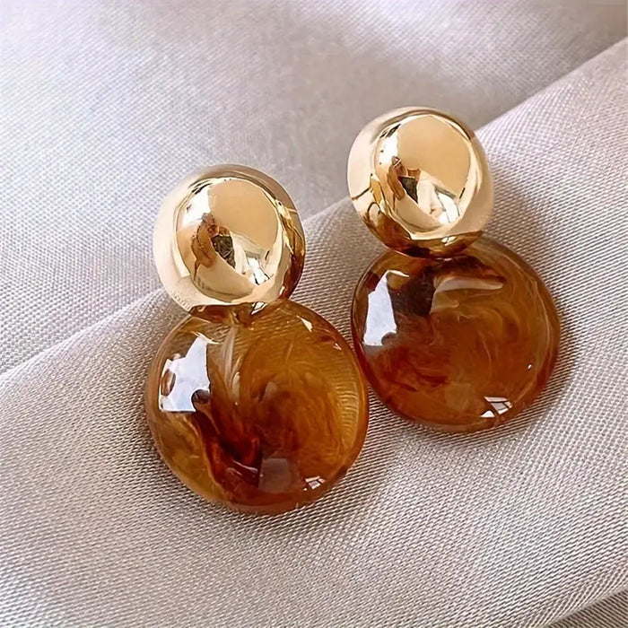 Lark Amber Drop Øredobber | Gull