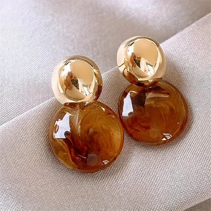 Lark Amber Drop Øredobber | Gull