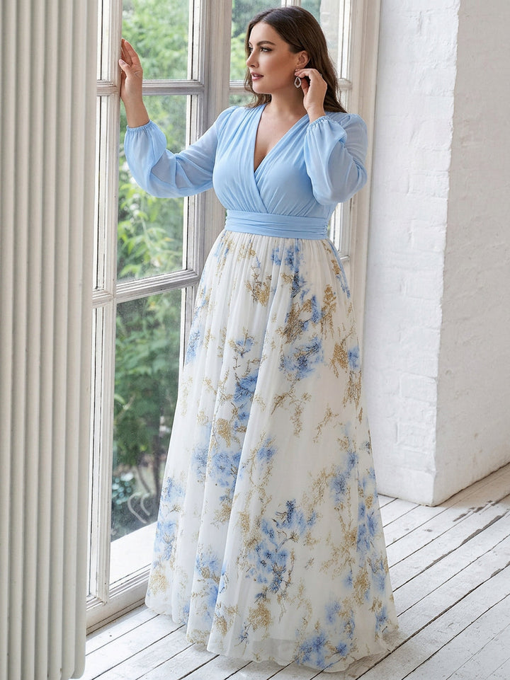 Alessia | Vakker Maxi Kjole med Blomstertrykk