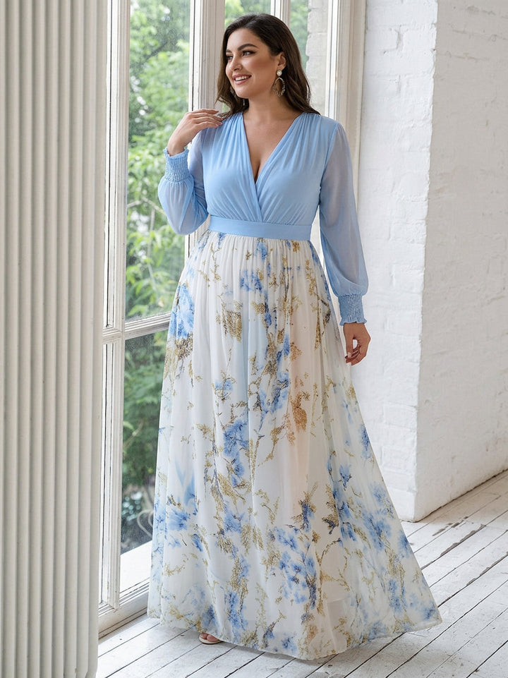 Alessia | Vakker Maxi Kjole med Blomstertrykk