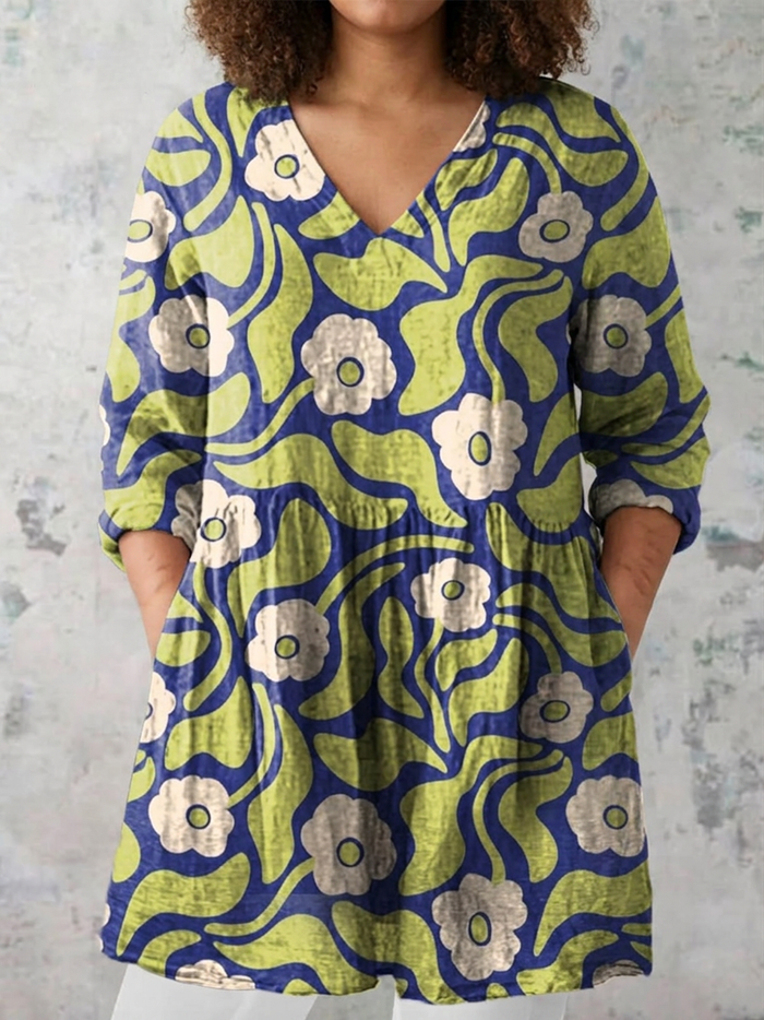 Bonnie | Lang Bluse med V-hals