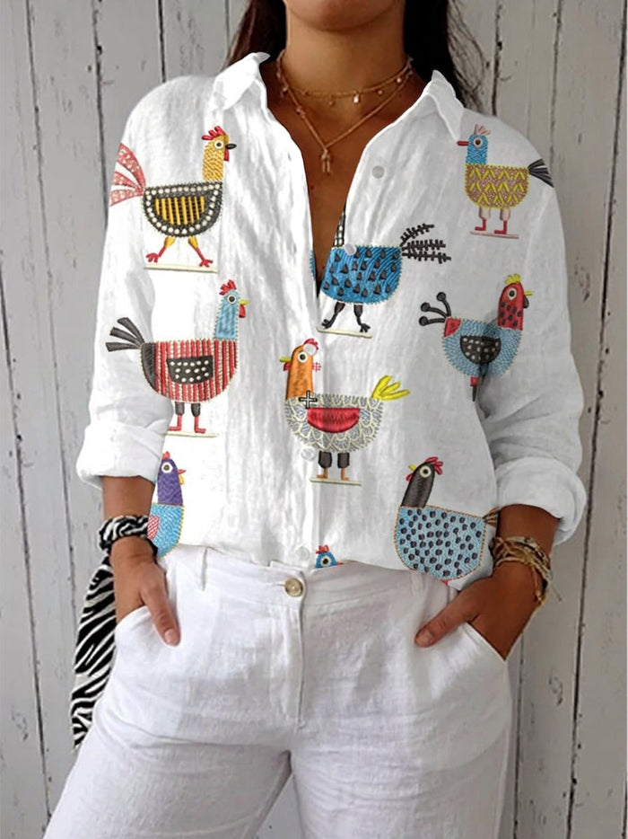 Halcyon – Lekent Kylling Print Bluse