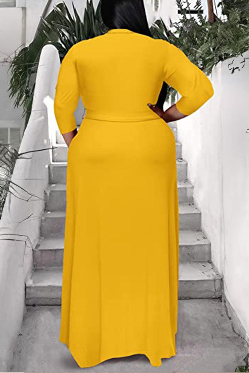Arabella - Elegant Pluss Størrelse Belte Kjole