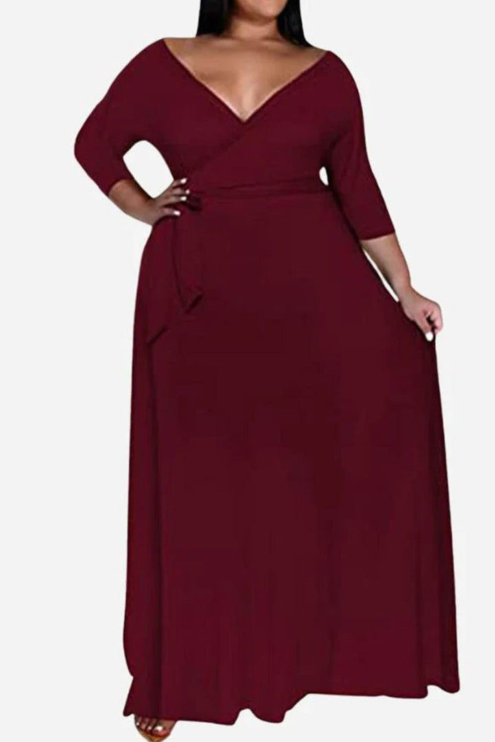 Arabella - Elegant Pluss Størrelse Belte Kjole