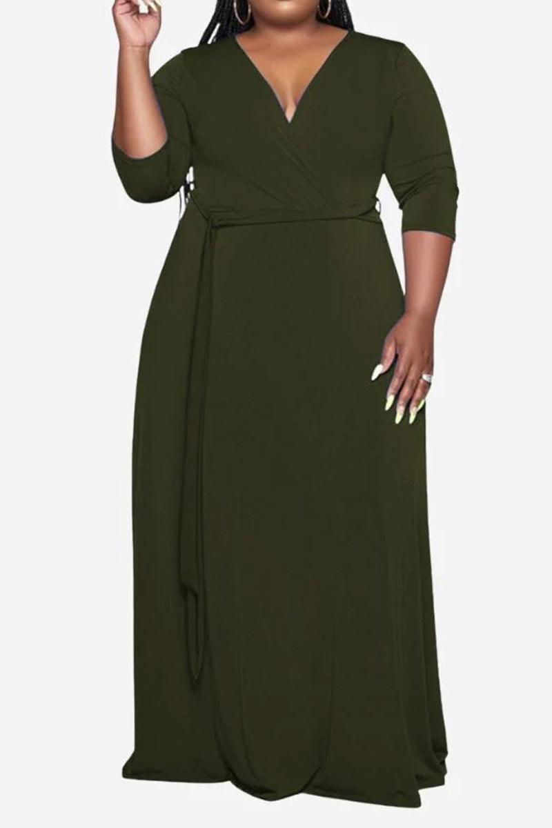 Arabella - Elegant Pluss Størrelse Belte Kjole