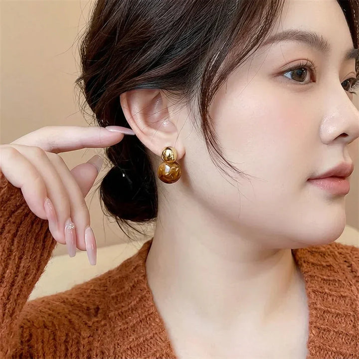 Lark Amber Drop Øredobber | Gull