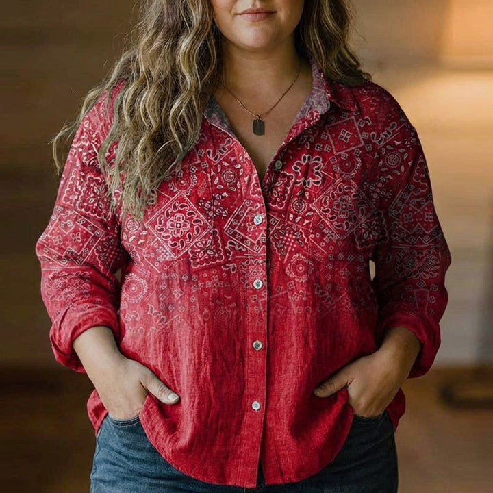 Posy | Bohemsk Mønster Vintage Bluse