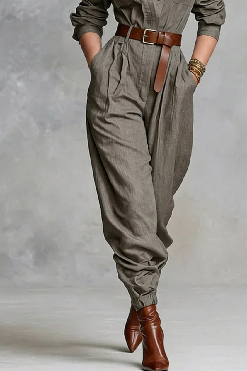 Mireille - Skjorte Jumpsuit i Bomull og Lin