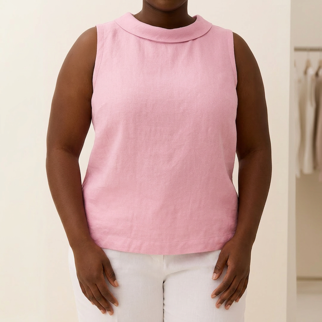 Genevieve | Ermeløs Roll Collar Top