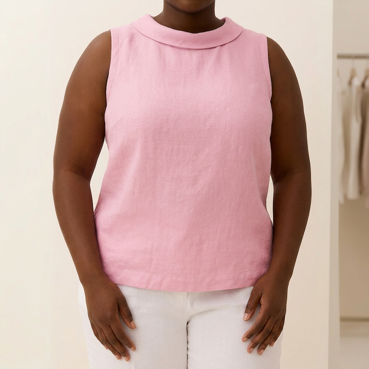 Genevieve | Ermeløs Roll Collar Top