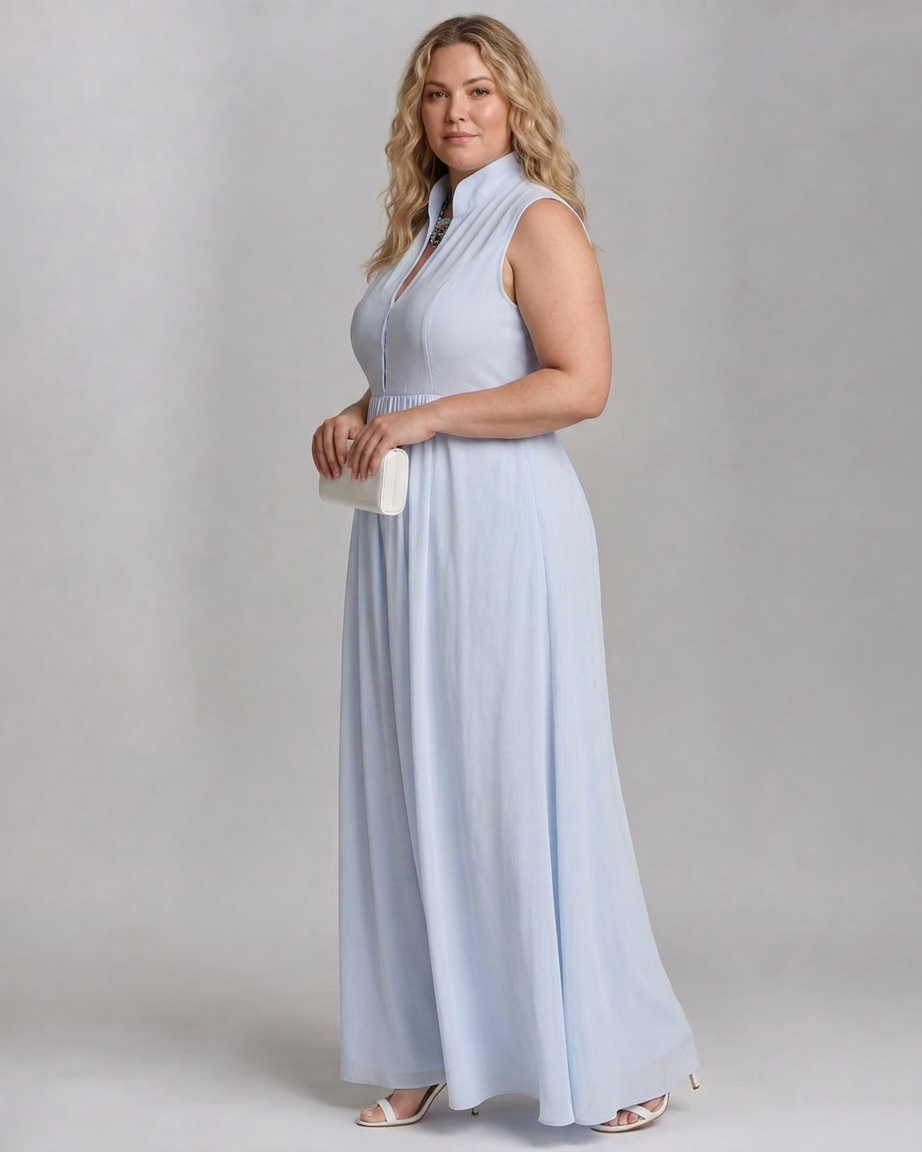 Adeline | Uten ermer Krage Flowing Bred Beina Jumpsuit