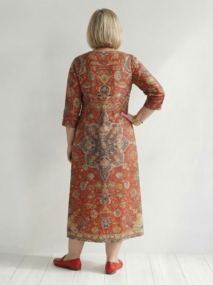 Livia | Ease Patchwork Midi Kjole