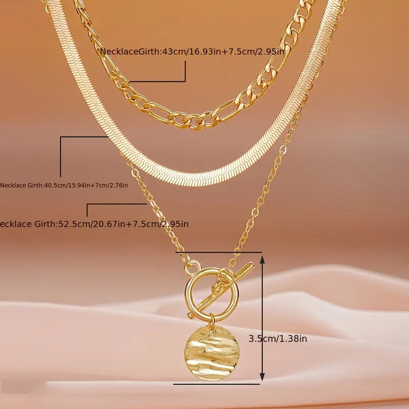 Anouk Teksturert Mynt Laget Halskjede | Gull