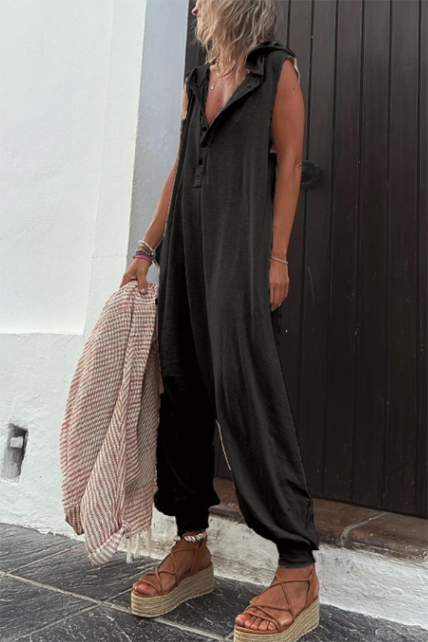 Frankie - Ryker Lommer Halv Knappe Hette Jumpsuit
