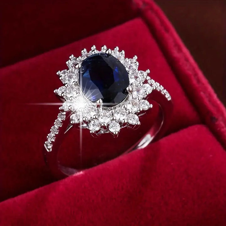 Verena Saphirae Ring | Hvitt Gull