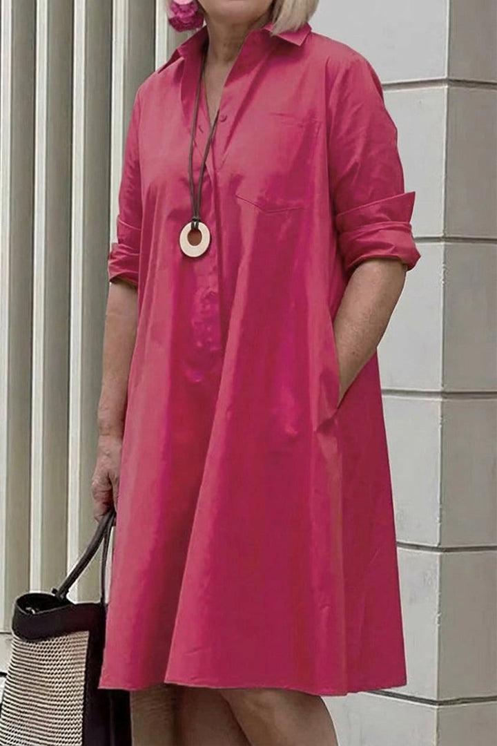 Edith - Lang Skjorte-Stil Kjole