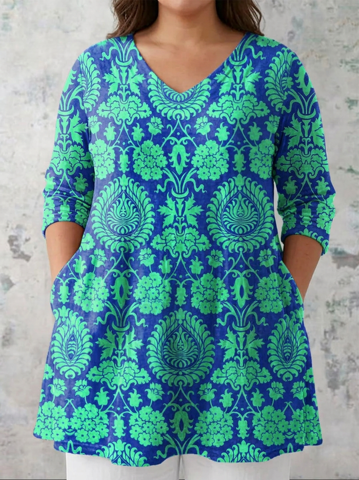 Juniper | Lang Bluse med V-hals