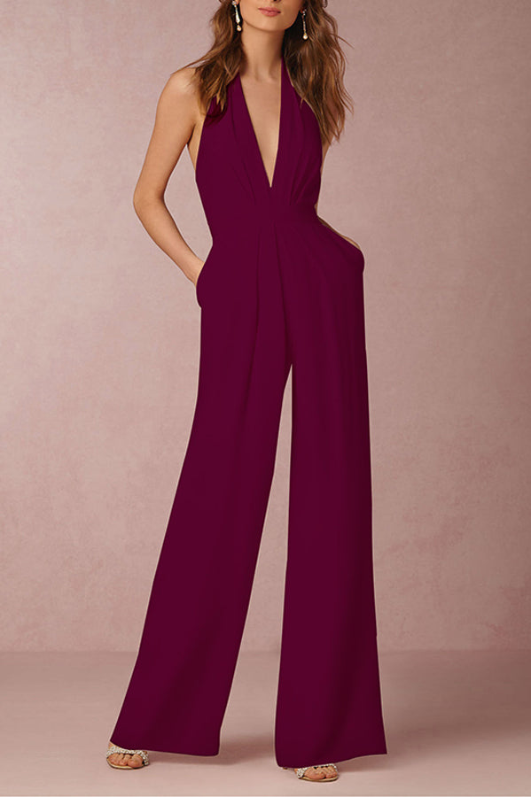 Soraya - Sexy Ermeløs Halter Jumpsuit