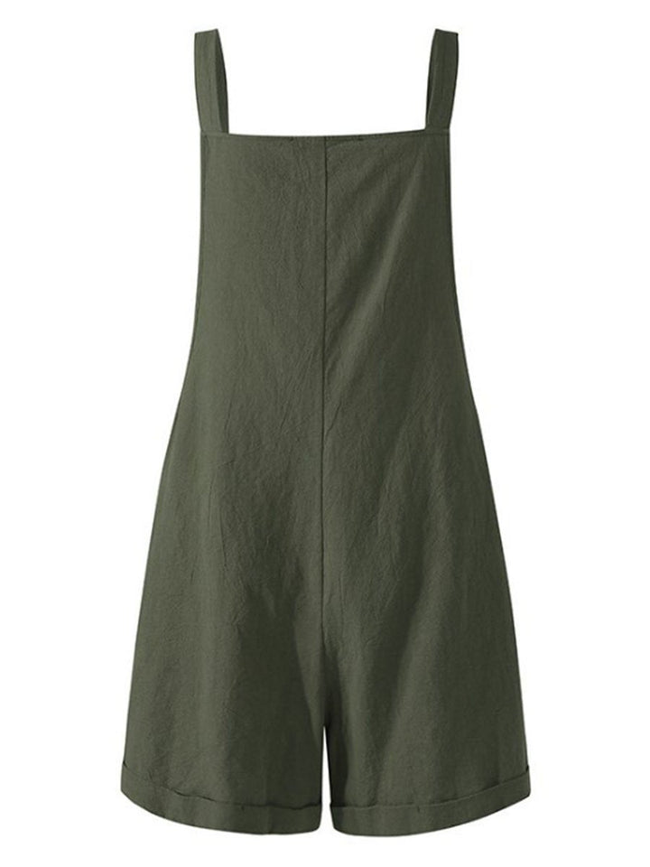 Arabella - Solide Suspenders Stropper Løs Bibbed Romper