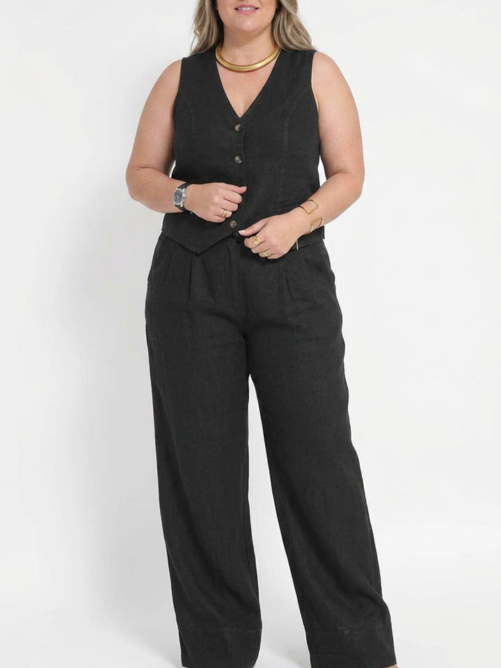 Seraphina – Koordinerende Sett Elegant To-Delt Med Vest &amp; Bukser Vid Bein