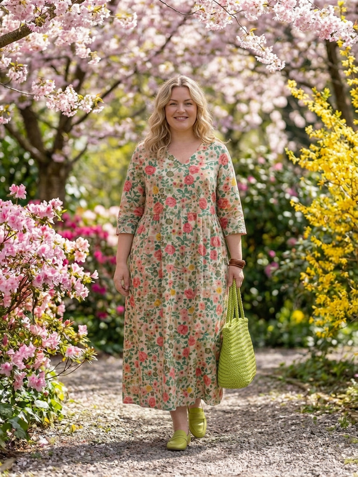 Solveig | Scatter Flower Midi Dress