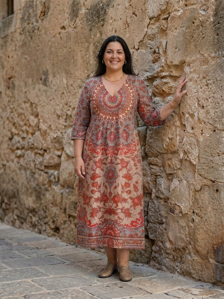 Rosa | Balansert Fit Midi Kjole