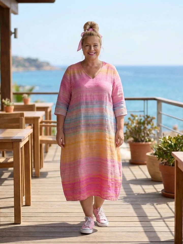 Amity | Ease Gradient Stripe Midi Kjole