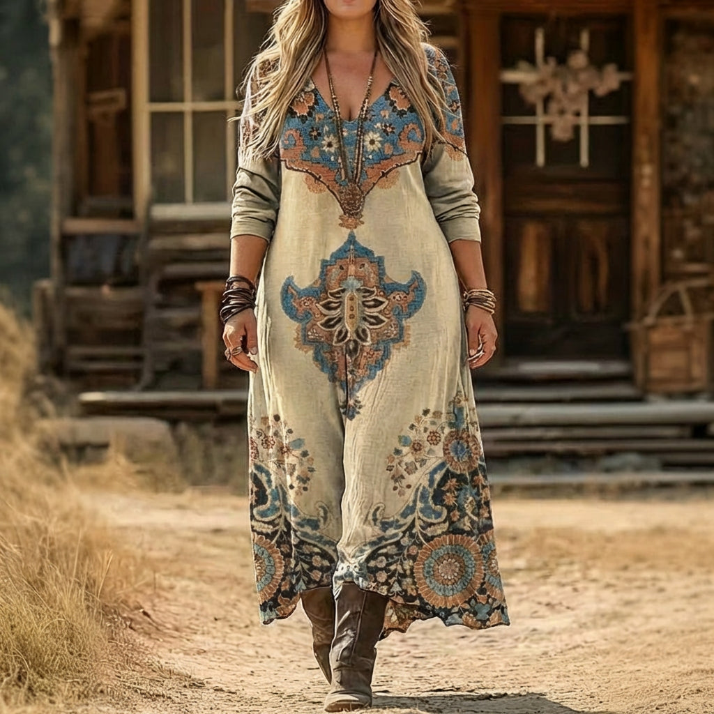 Paloma | Vintage-inspirert langermet hverdagskjole