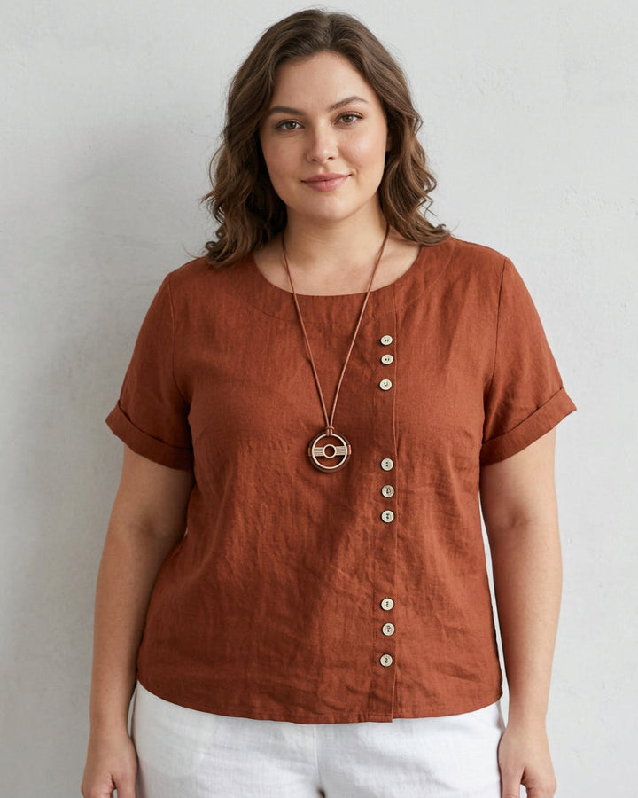 Sasha | Komfortabel Bluse med Korte Ermer