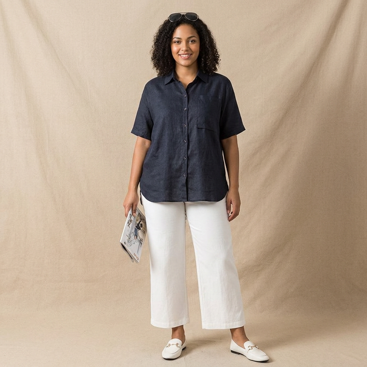 Clover - Ren Bomull Flex Dame Kurta Skjorte