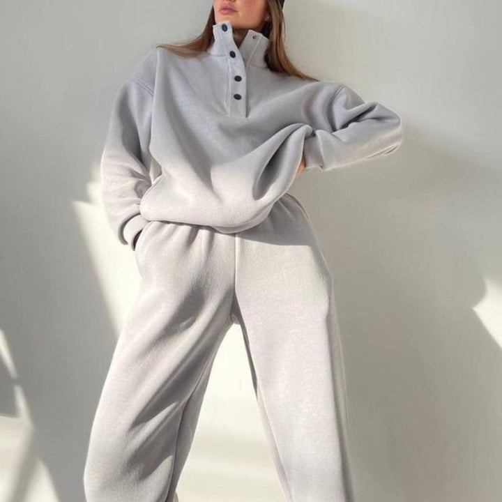 Oversized kosedress i fleece med ståkrage