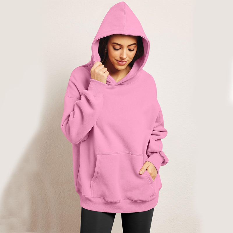 Oversized hettegenser med fleece og lomme