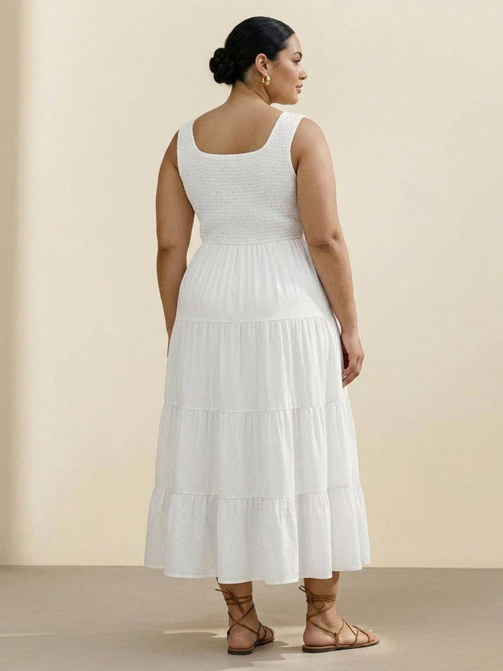 Cassia - Smocked Uten Ermer Maxi Kjole