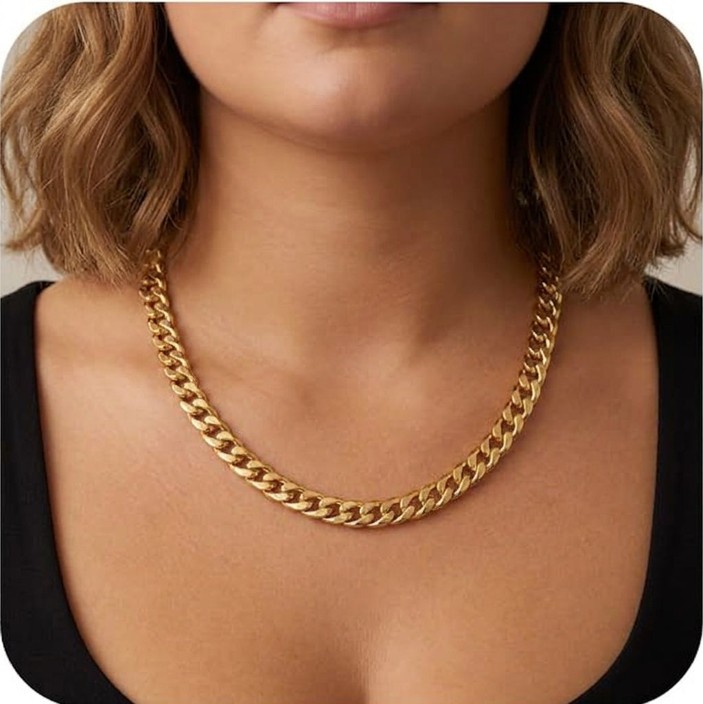 Genevieve Cuban Link Halskjede | Gull