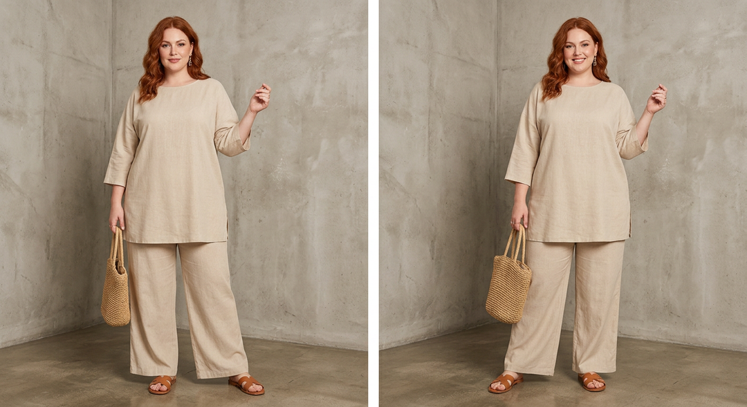 Isabeau | Oversized Tunika og Vide Bukser Sett