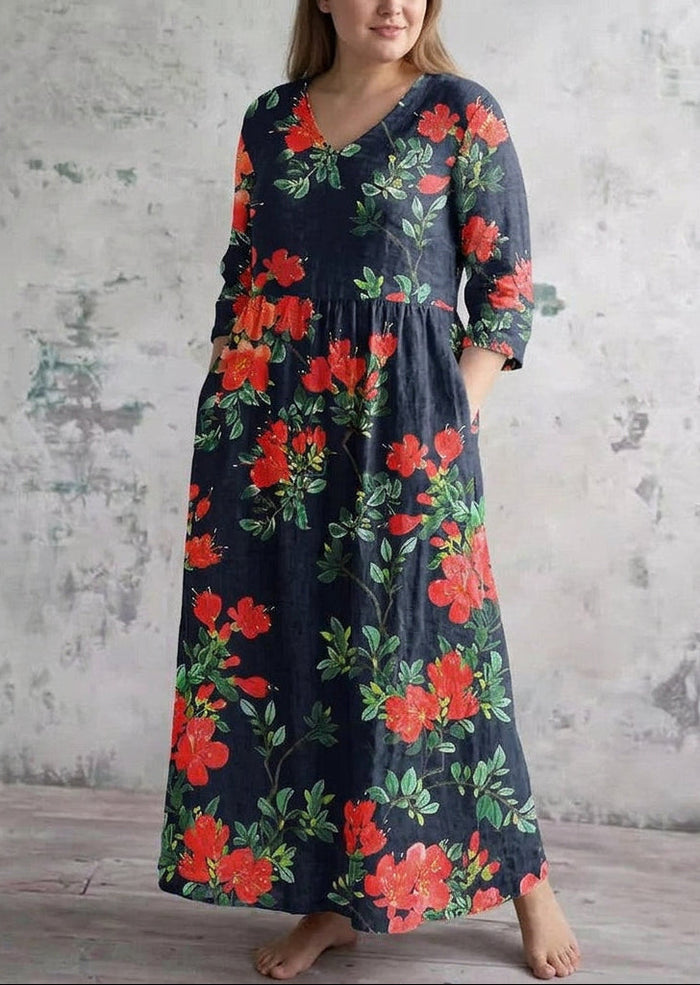 Pemberley | Scarlet Bloom Maxi Kjole