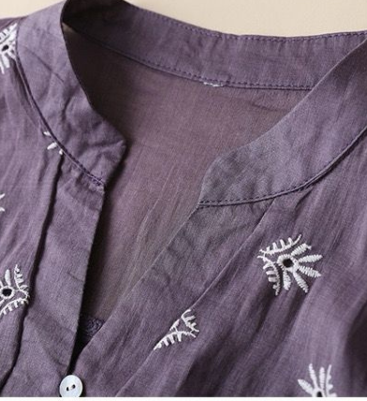 Maia - Ren Bomull Schiffly Brodert Kvinne
