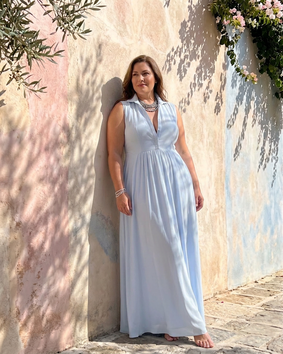 Adeline | Uten ermer Krage Flowing Bred Beina Jumpsuit