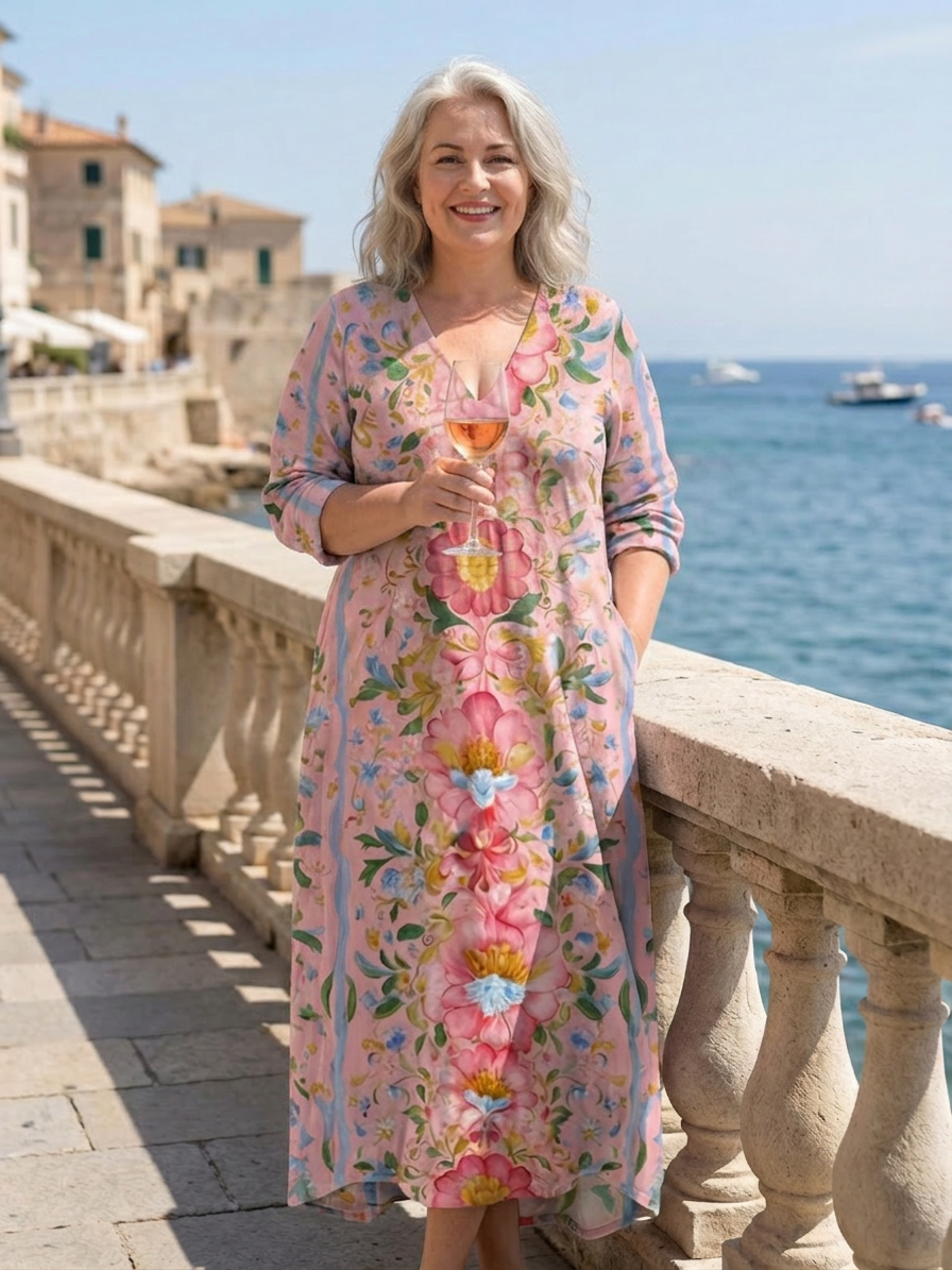 Lark | Lett Form Floral Midi Kjole