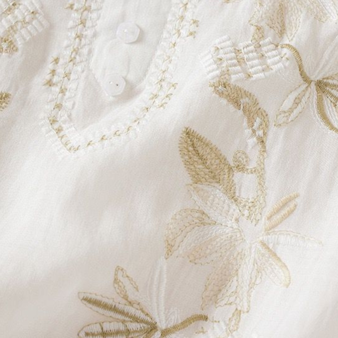 Fauna - Ren Bomull Brodert Komfortabel Topp