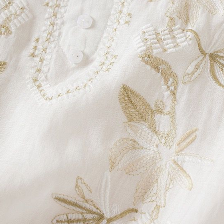 Fauna - Ren Bomull Brodert Komfortabel Topp