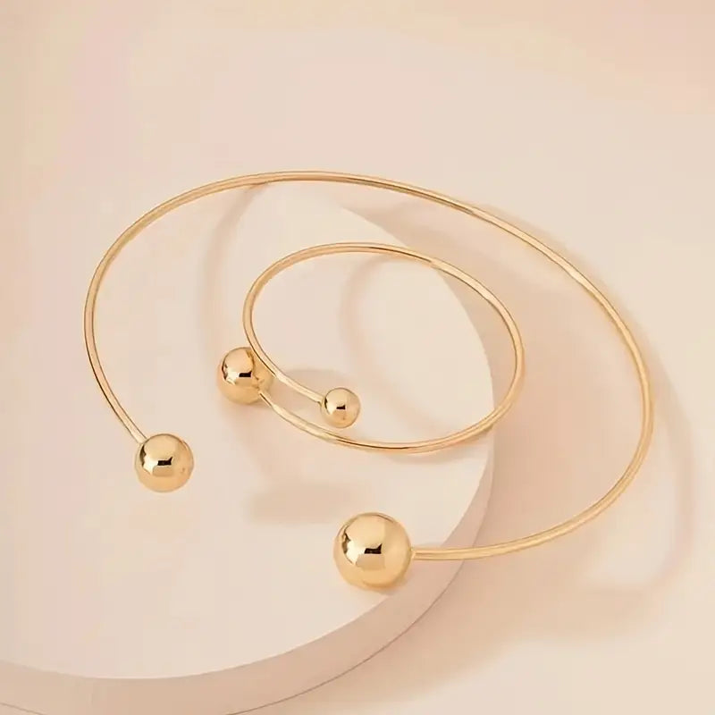 Rui Glow Krage &amp; Mansjett Armbånd Sett | Gull