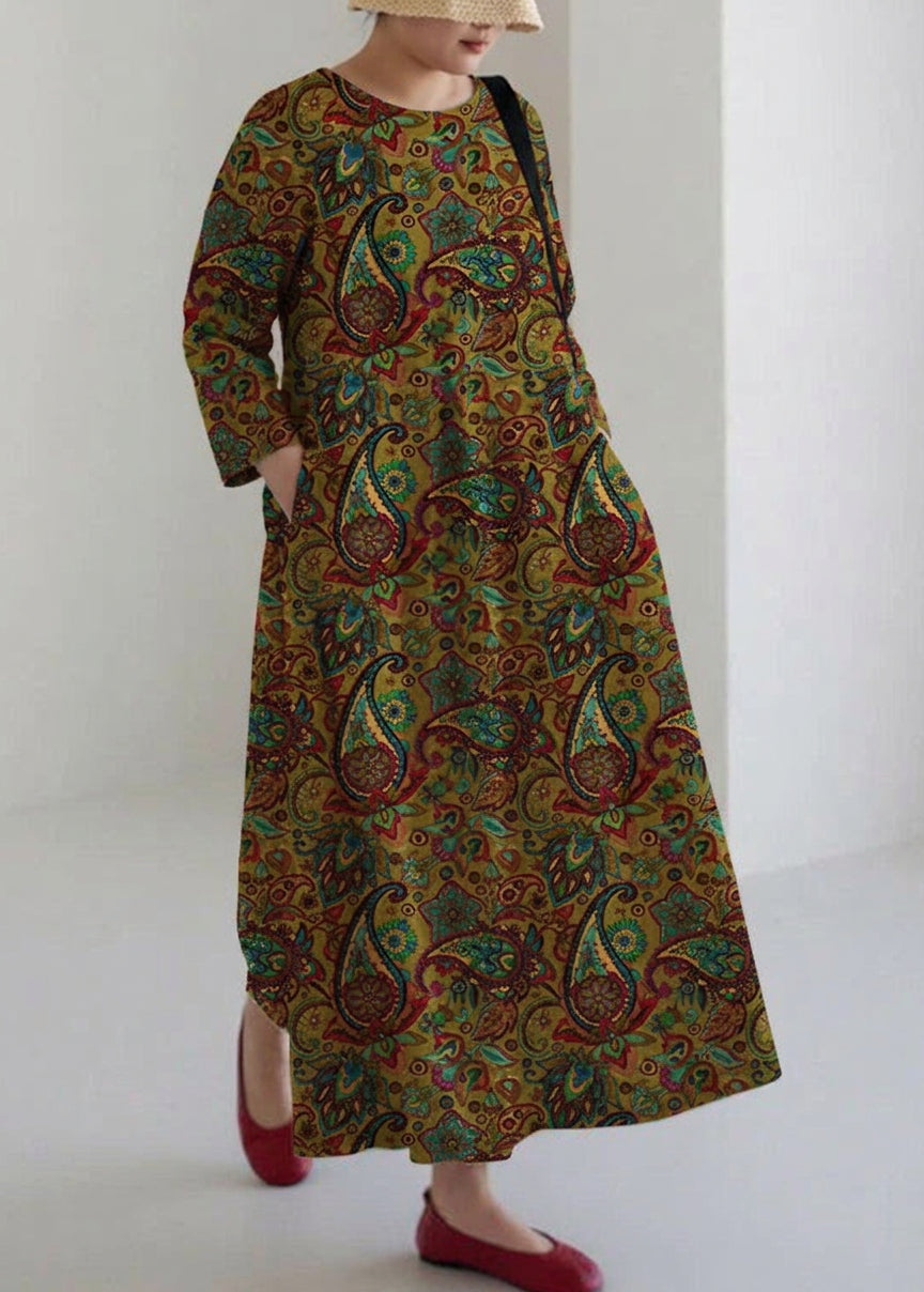 Celestine - Aprikos Bomullskjoler Lommer Patchwork Vår