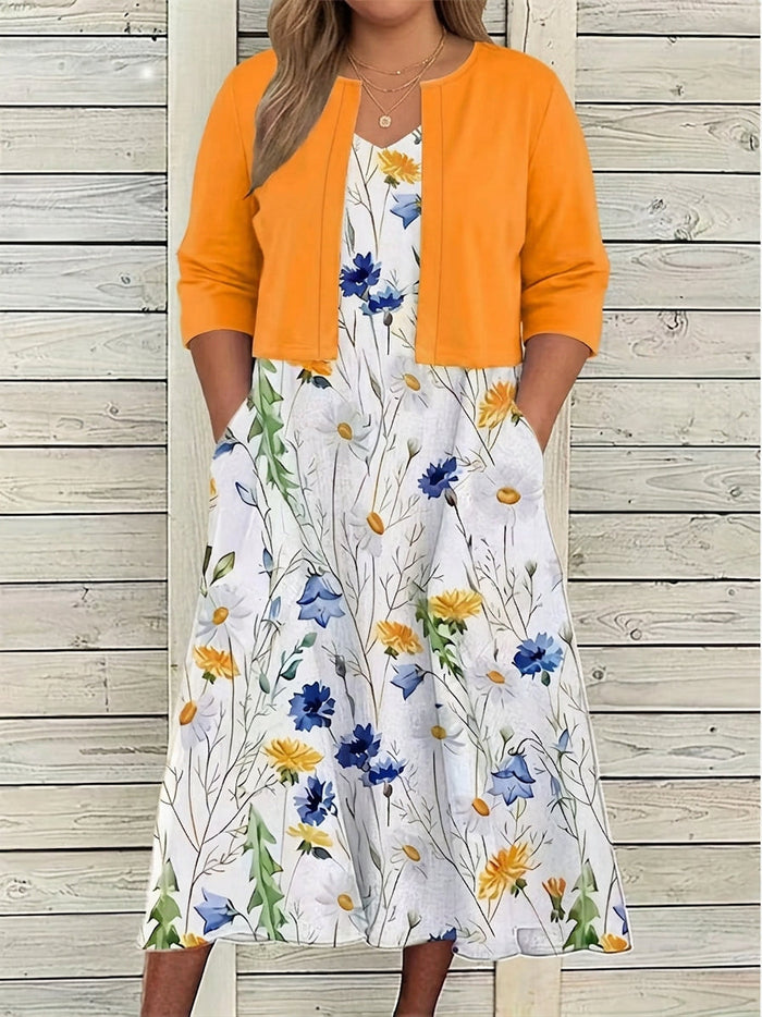 Aisha - Blomsterkjole To-Delt Sett