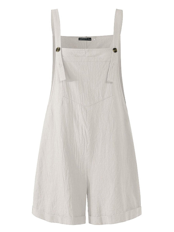 Arabella - Solide Suspenders Stropper Løs Bibbed Romper