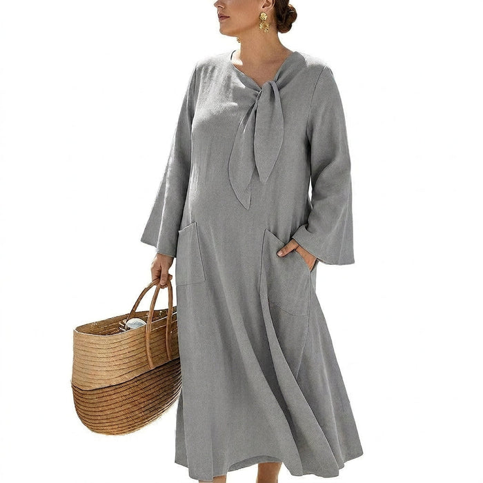 Mirabel Solid A-Line Kjole: Enkel Uformell Eleganse
