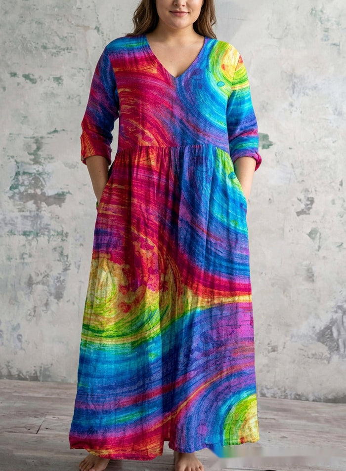 Hedda | Rainbow Muse Maxi Kjole