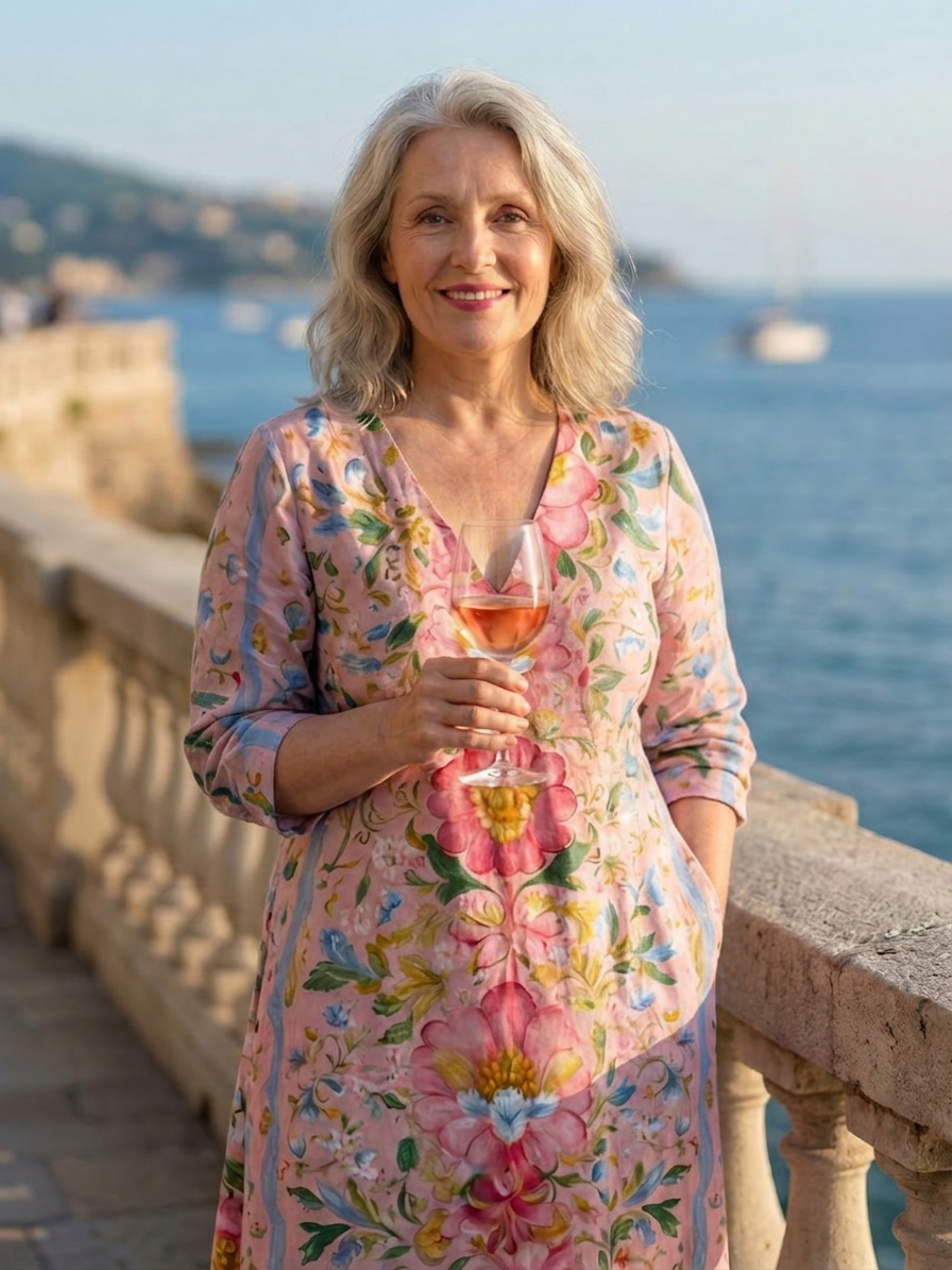 Lark | Lett Form Floral Midi Kjole
