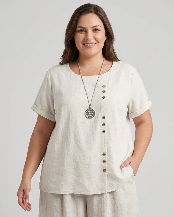 Sasha | Komfortabel Bluse med Korte Ermer